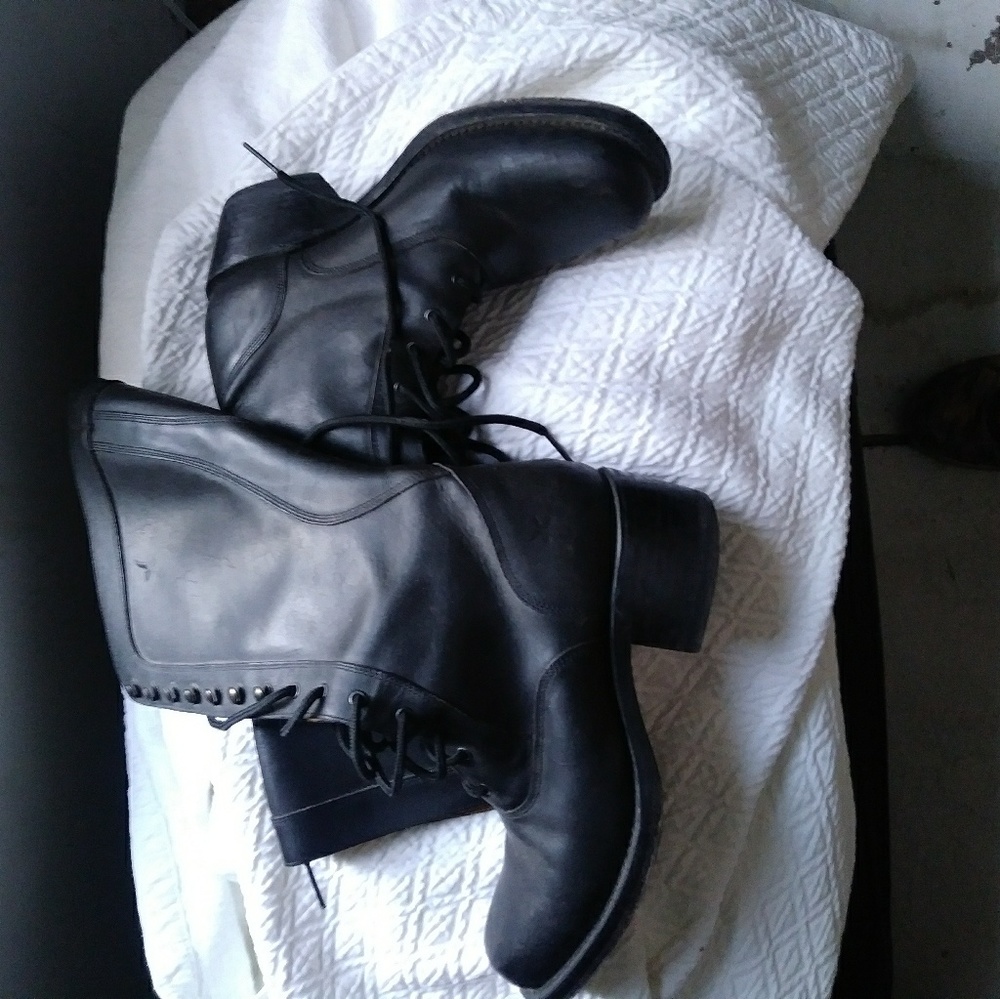 Frye leather lace up boots